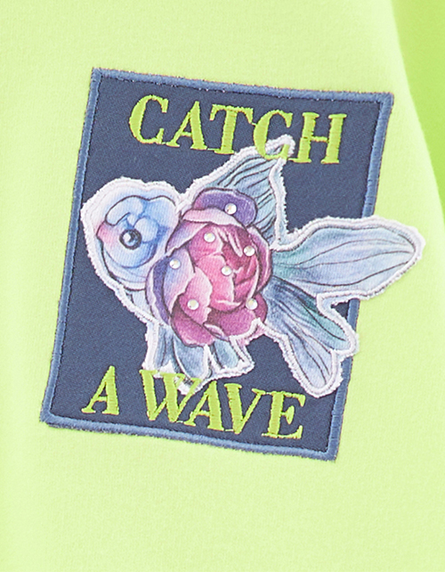 Худи оттенка кибер лайм для девочки