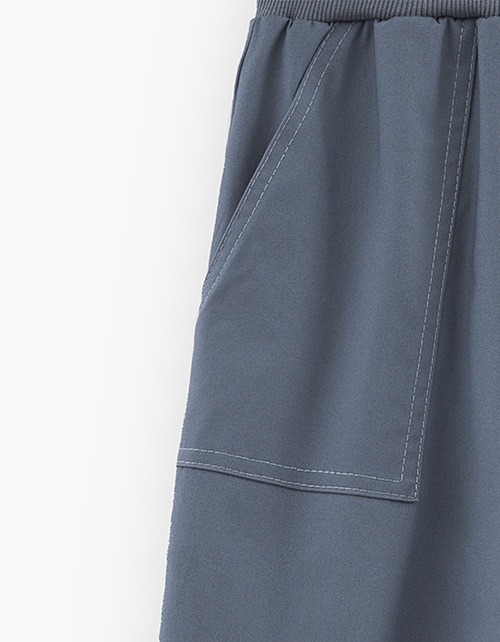 Широкие брюки-парашюты в оттенке деним для девочки