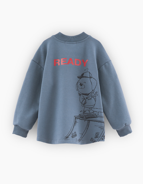 Стильный бомбер в оттенке деним для мальчика