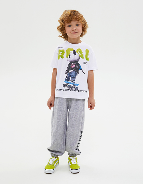 Брюки в оттенке серый меланж для мальчика