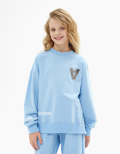 Светло-голубой свитшот для девочки