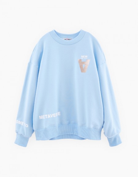 Светло-голубой свитшот для девочки