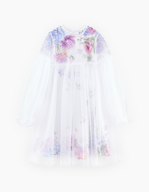Воздушное платье с цветочным дизайнерским принтом