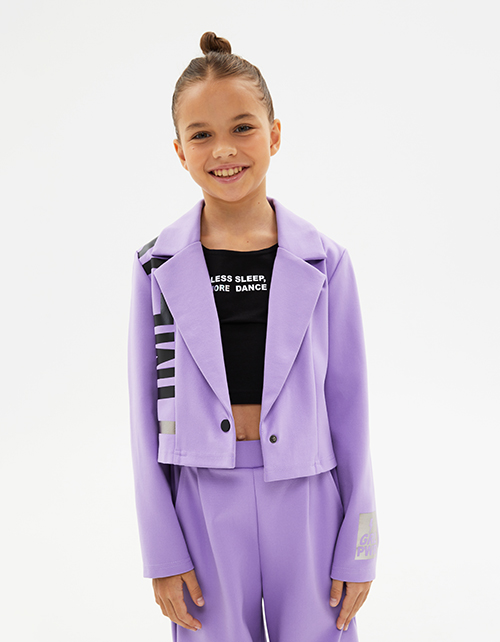 Укороченный жакет в трендовом оттенке цифровая лаванда Укороченный жакет в трендовом оттенке цифровая лаванда