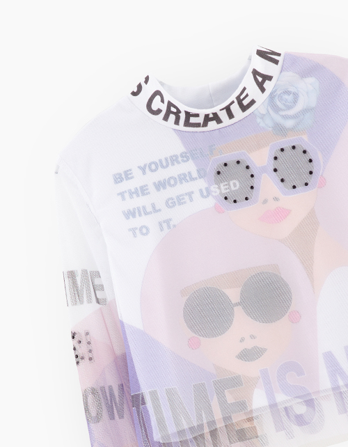 Лонгслив с фантазийным авторским принтом Лонгслив с фантазийным авторским принтом