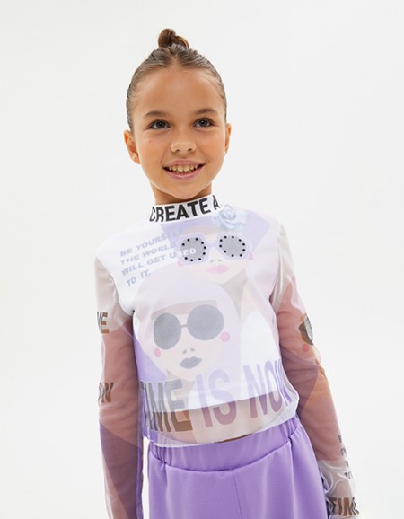 Лонгслив с фантазийным авторским принтом