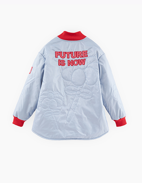 Голубой бомбер для девочки