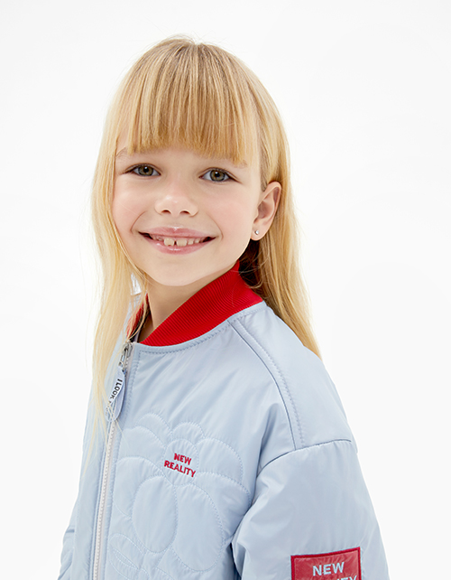 Голубой бомбер для девочки