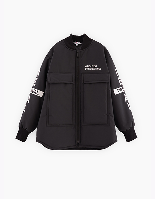 Чёрная куртка-бомбер для мальчика