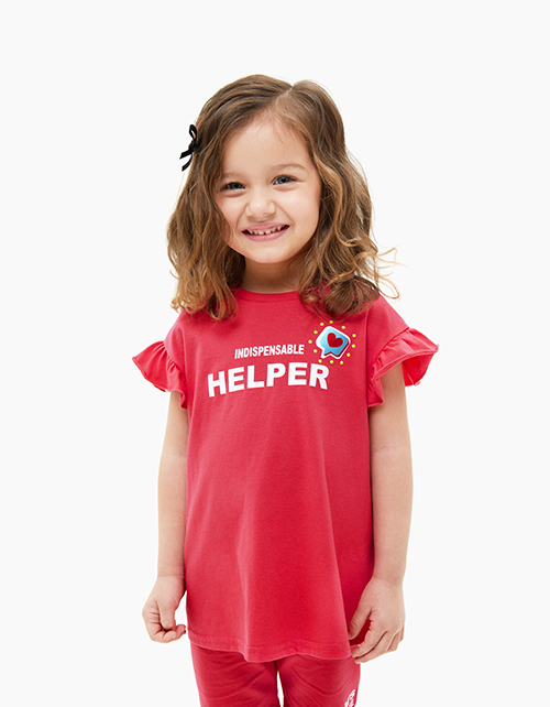 Туника в оттенке радужный красный для девочки