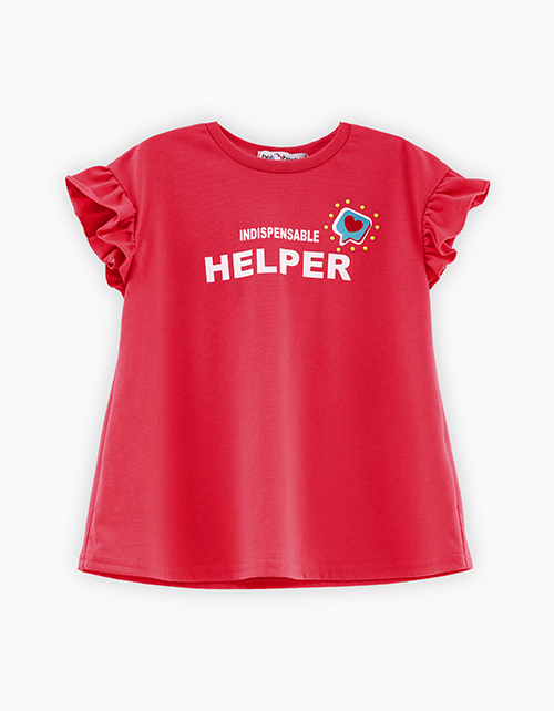 Туника в оттенке радужный красный для девочки