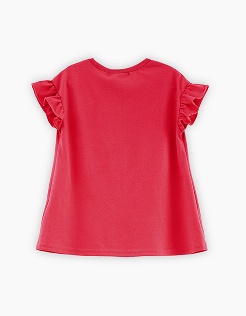 Туника в оттенке радужный красный для девочки