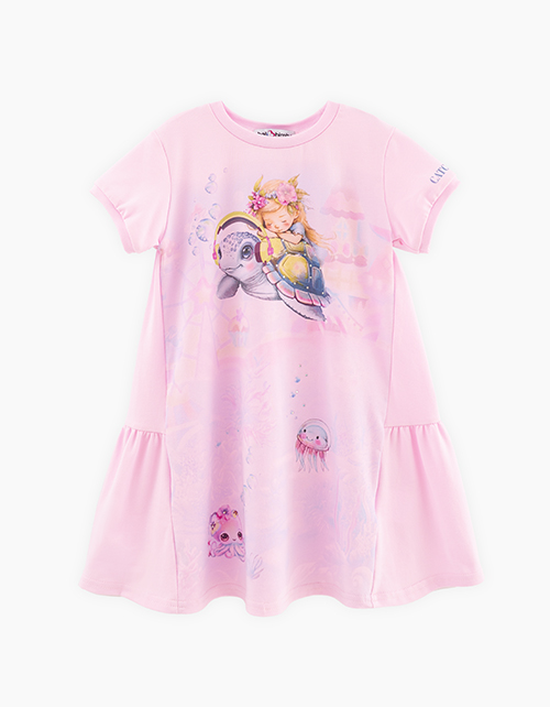 Платье с коротким рукавом для девочки Платье с коротким рукавом для девочки