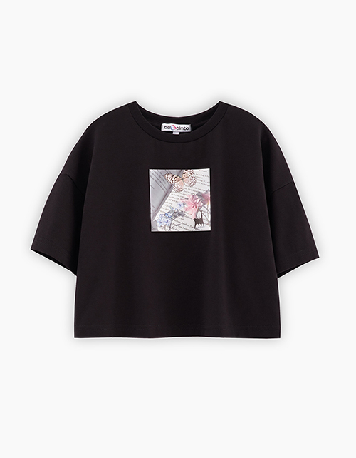 Чёрный кроп-топ для девочки