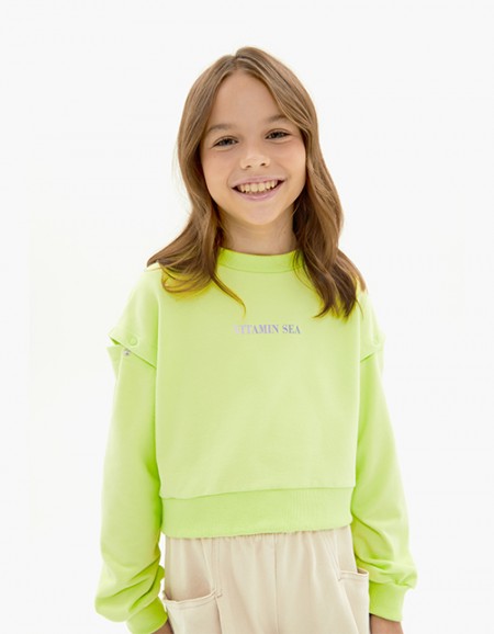 Свитшот в оттенке киберлайм для девочки