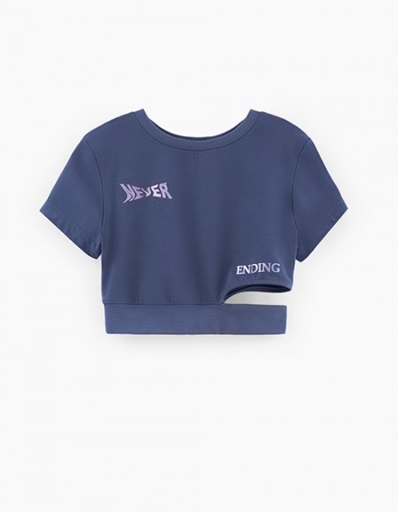 Кроп-топ в оттенке деним для девочки