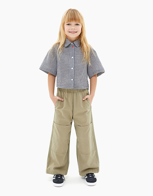 Клетчатая кроп-рубашка для девочки