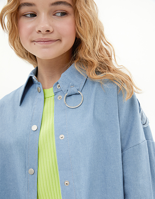 Джинсовая рубашка для девочки