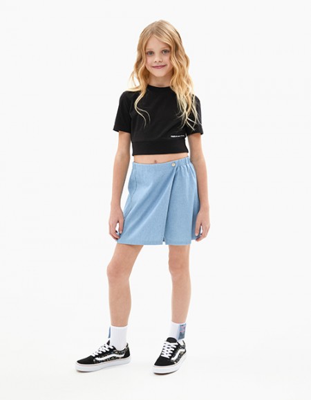 Джинсовая юбка-шорты для девочки