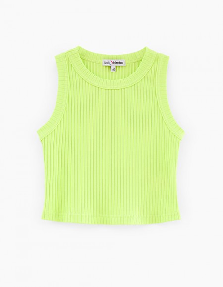 Топ без рукавов сочного оттенка киберлайм для девочки