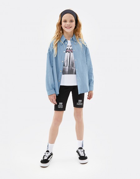 Чёрные шорты-велосипедки для девочки