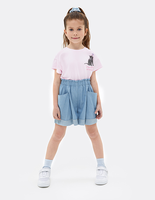 Светло-голубые шорты для девочки