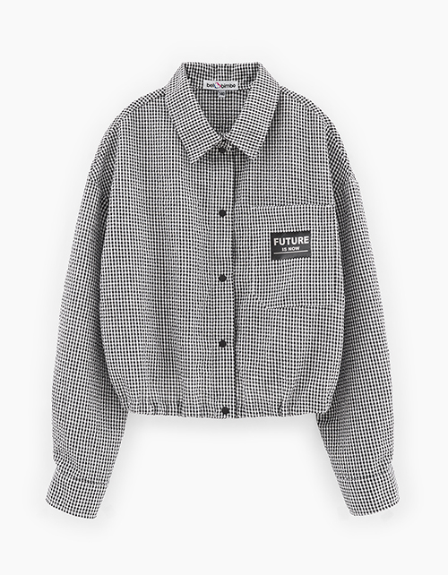 Кроп-рубашка в клетку для девочки Кроп-рубашка в клетку для девочки