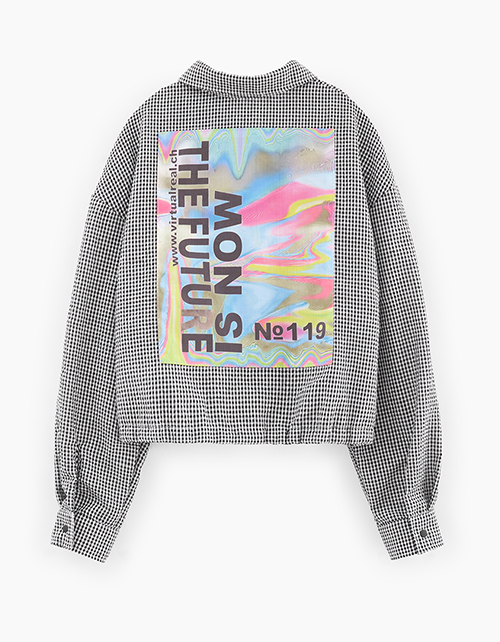 Кроп-рубашка в клетку для девочки Кроп-рубашка в клетку для девочки