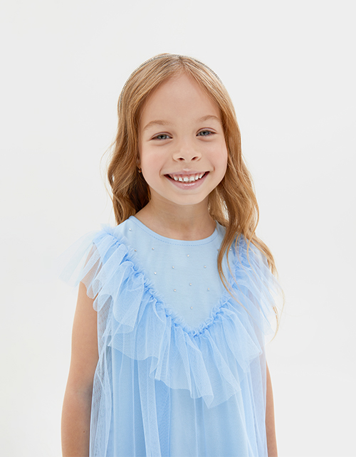 Голубое платье для девочки