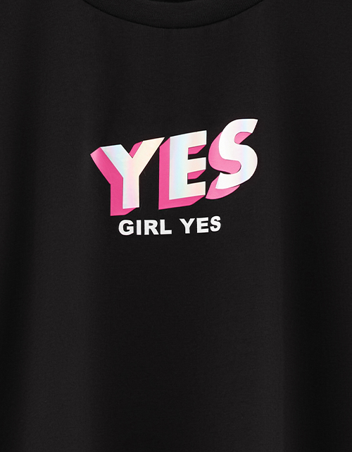 Чёрная нарядная футболка для девочки