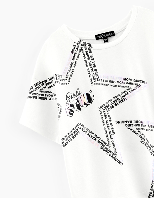 Белая нарядная футболка для девочки