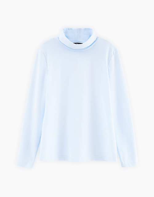 Хлопковая голубая водолазка для девочки