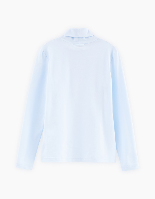 Хлопковая голубая водолазка для девочки
