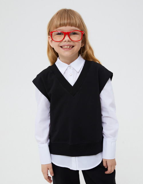 Чёрный жилет для девочки Чёрный жилет для девочки