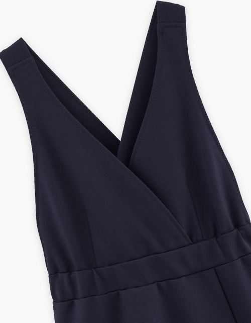 Тёмно-синий сарафан с запахом для девочки Тёмно-синий сарафан с запахом для девочки