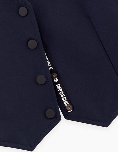 Укороченный тёмно-синий жилет для девочки