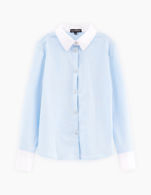 Голубая блузка с длинным рукавом для девочки Голубая блузка с длинным рукавом для девочки