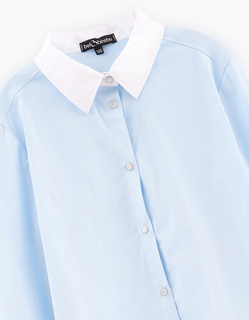 Голубая блузка с длинным рукавом для девочки Голубая блузка с длинным рукавом для девочки