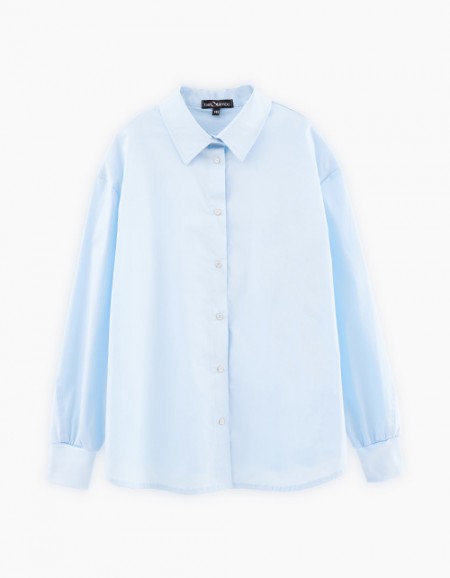 Дизайнерская школьная голубая блузка для девочки