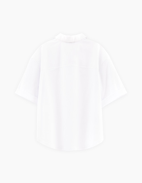 Белая блузка с коротким рукавом для девочки