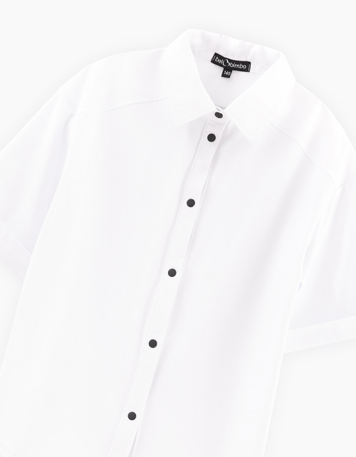 Белая блузка с коротким рукавом для девочки