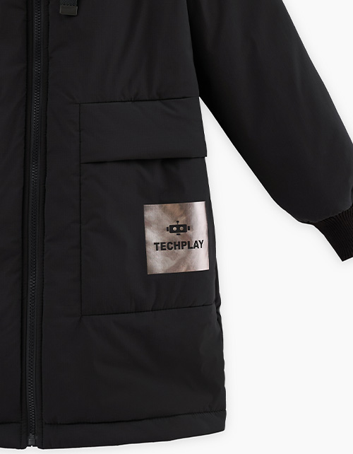 Чёрная осенняя куртка синтепон для девочки