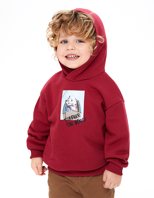 Худи оттенка гранатовый сок для мальчика Худи оттенка гранатовый сок для мальчика