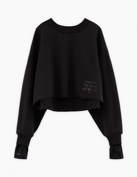 Стильный чёрный свитшот для девочки Стильный чёрный свитшот для девочки