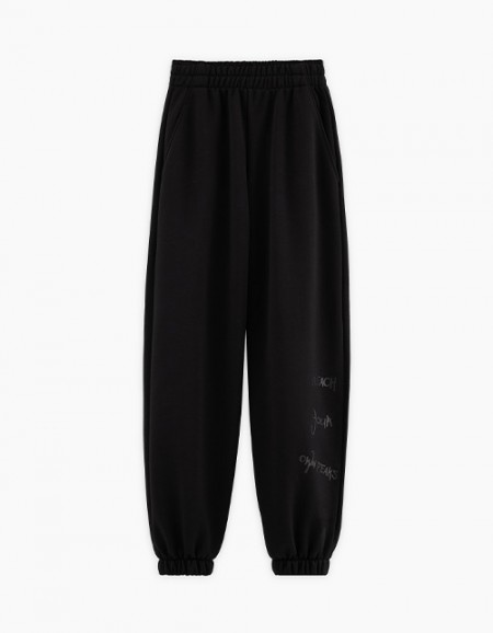 Чёрные брюки футер для девочки