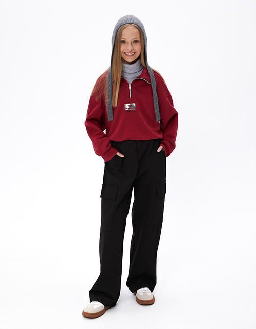 Чёрные брюки джерси для девочки Чёрные брюки джерси для девочки