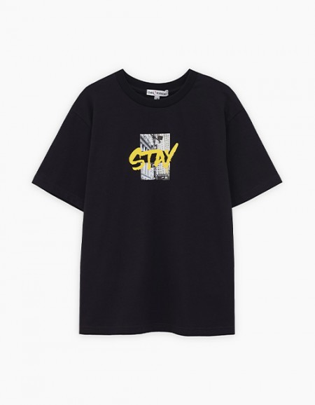 Чёрная футболка для мальчика