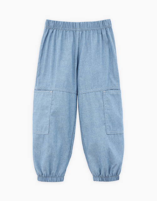 Джинсовые брюки парашюты для девочки