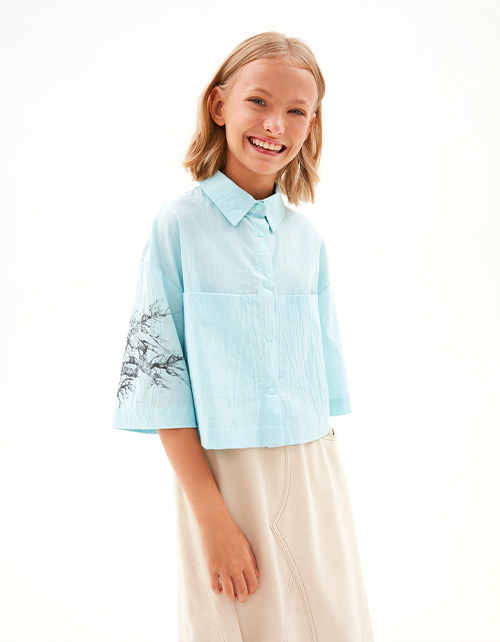 Кроп-рубашка для девочки Кроп-рубашка для девочки