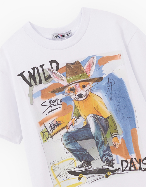 Белая футболка для мальчика